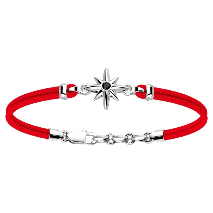 Zancan kevlar bracelet with silver wind rose.