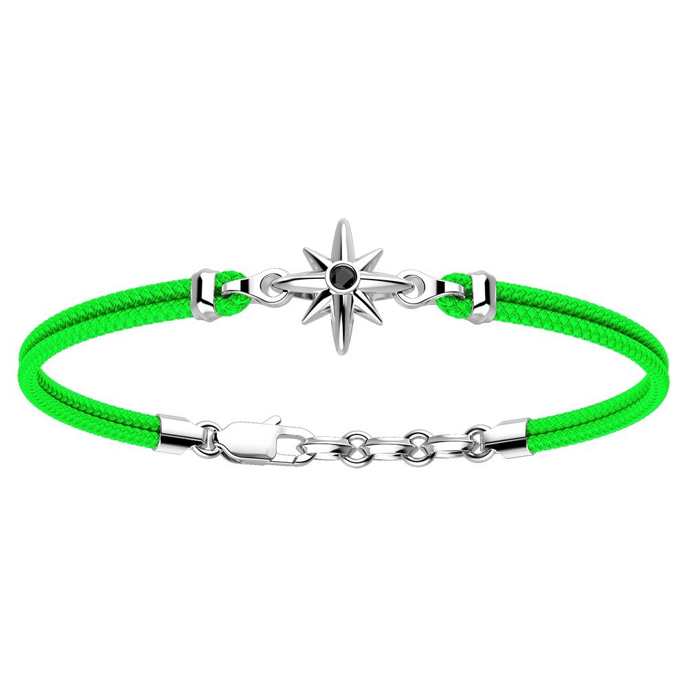 Pulsera Zancan de kevlar con rosa de los vientos de plata.