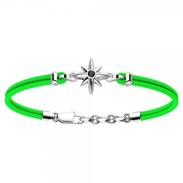 Zancan kevlar bracelet with silver wind rose.