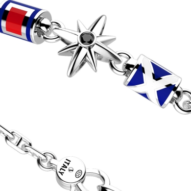 Zancan-Armband aus Silber mit Windrose.