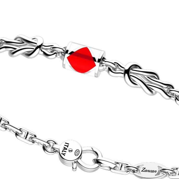 Zancan-Armband aus Silber mit nautischen Flaggen.