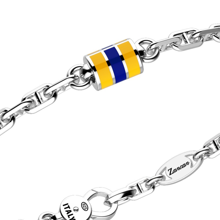 Pulsera Zancan de plata con banderas náuticas.