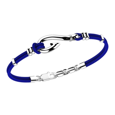 Pulsera Zancan de plata con anzuelo de plata.