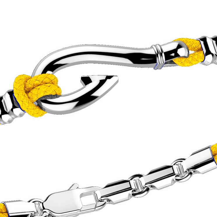 Pulsera Zancan de plata con anzuelo de plata.