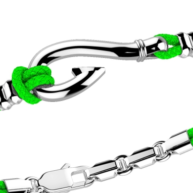 Pulsera Zancan de plata con anzuelo de plata.