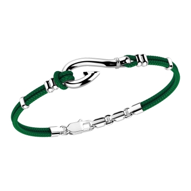 Pulsera Zancan de plata con anzuelo de plata.