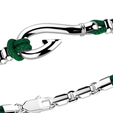 Pulsera Zancan de plata con anzuelo de plata.