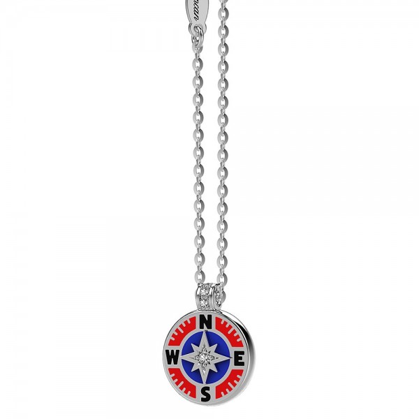 Collana Zancan in kevlar con pendente in argento e dettagli smaltati.
