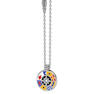 Zancan silver necklace with pendant and lacquered details.