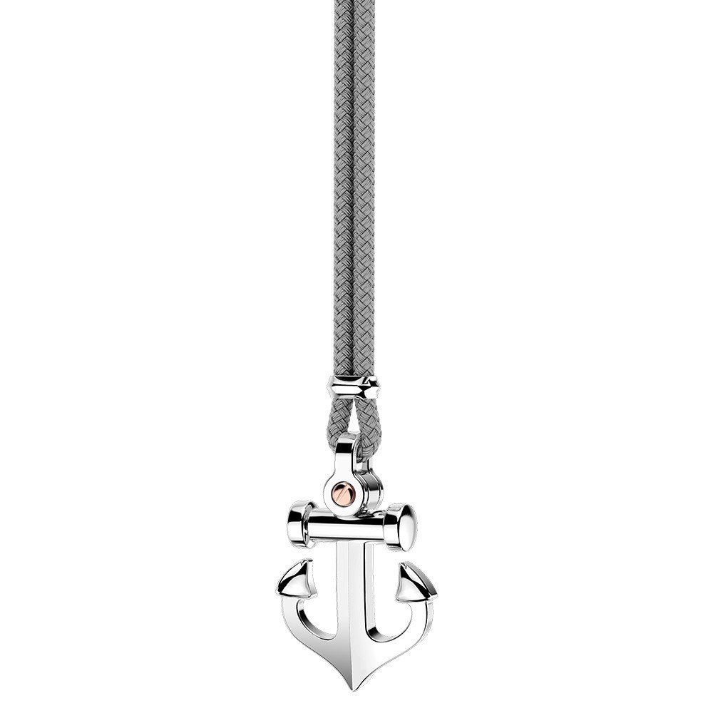 Zancan-Kette aus Kevlar mit Ankeranhänger aus Silber.