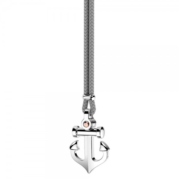Zancan-Kette aus Kevlar mit Ankeranhänger aus Silber.