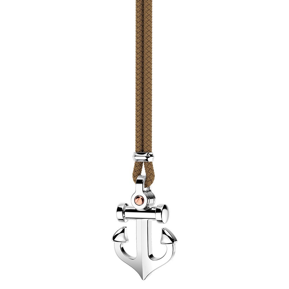 Zancan-Kette aus Kevlar mit Ankeranhänger aus Silber.