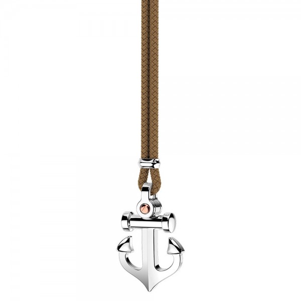 Zancan-Kette aus Kevlar mit Ankeranhänger aus Silber.