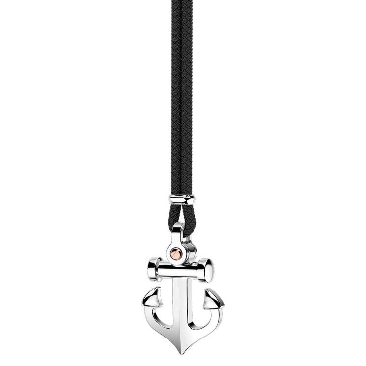 Zancan-Kette aus Kevlar mit Ankeranhänger aus Silber.