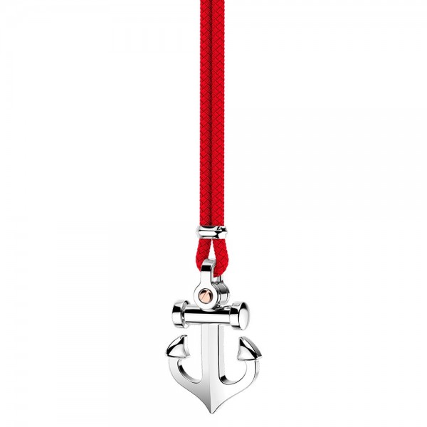Collar Zancan de kevlar con colgante de ancla de plata.