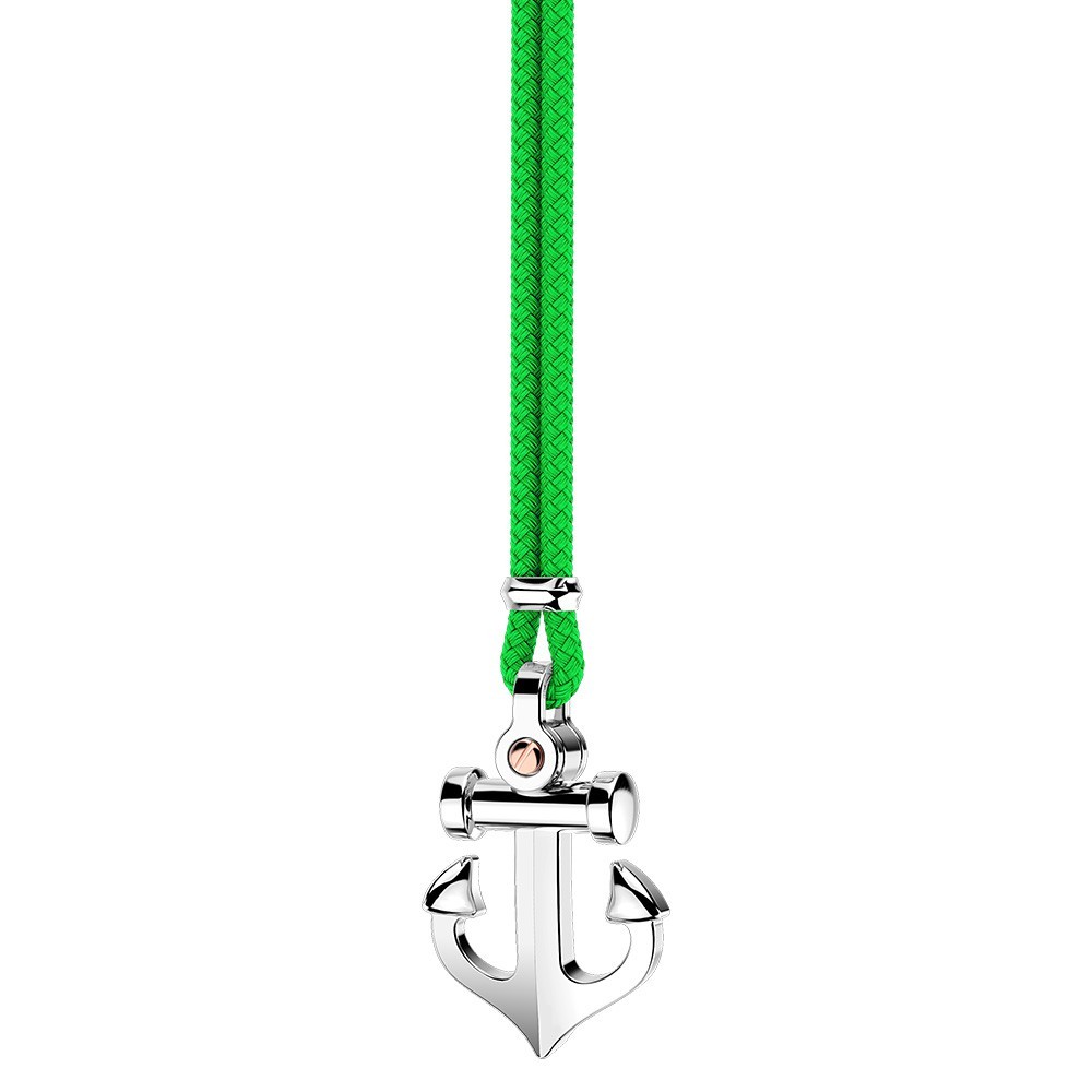 Collana Zancan in kevlar con pendente ad ancora in argento.