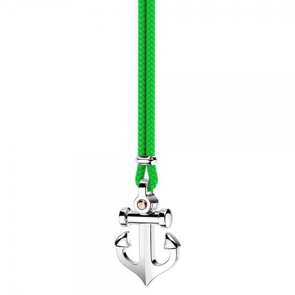 Collana Zancan in kevlar con pendente ad ancora in argento.