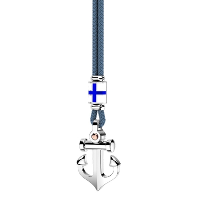 Zancan-Kette aus Kevlar mit Ankeranhänger aus Silber.