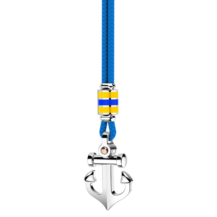 Zancan-Kette aus Kevlar mit Ankeranhänger aus Silber.