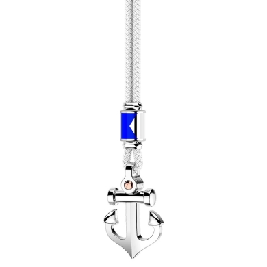Zancan-Kette aus Kevlar mit Ankeranhänger aus Silber.