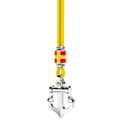 Collana Zancan in kevlar con pendente ad ancora in argento.