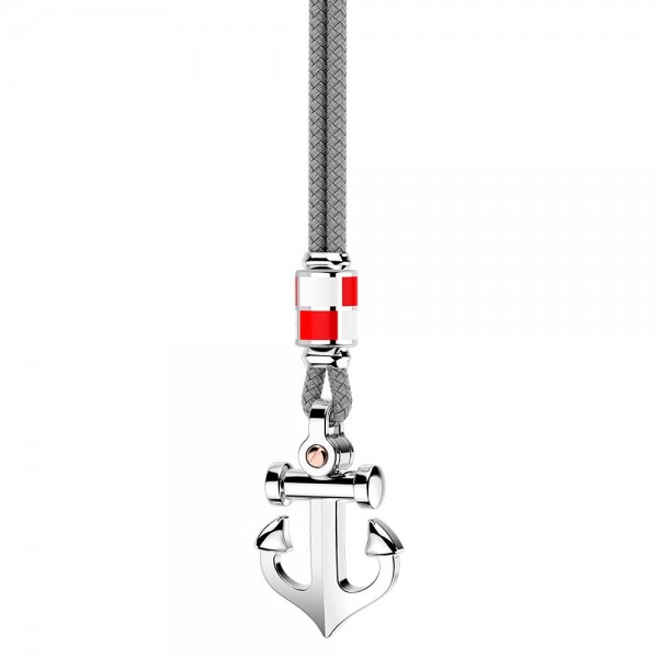 Collana Zancan in kevlar con pendente ad ancora in argento.