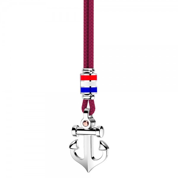 Collana Zancan in kevlar con pendente ad ancora in argento.