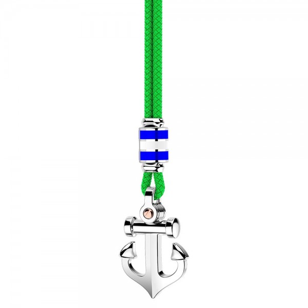 Collana Zancan in kevlar con pendente ad ancora in argento.