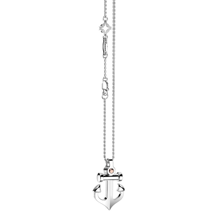 Zancan silver necklace with anchor pendant.
