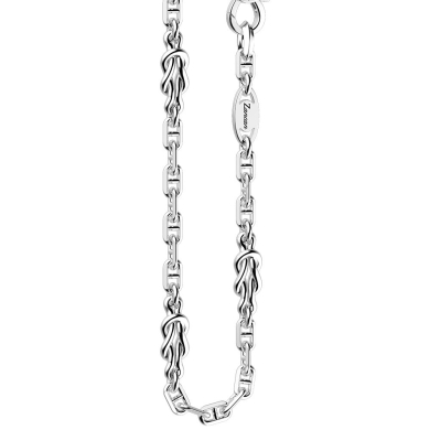 Zancan-Gliederkette aus Silber mit Flachknoten.