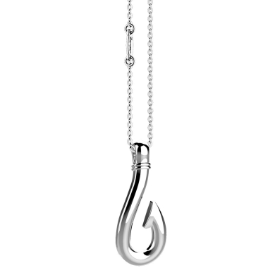 Zancan silver necklace with hook pendant.