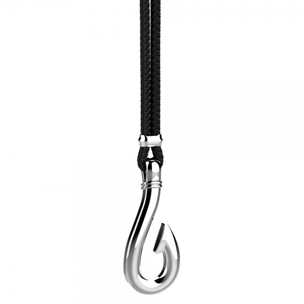 Collana Zancan in kevlar con pendente ad amo in argento.
