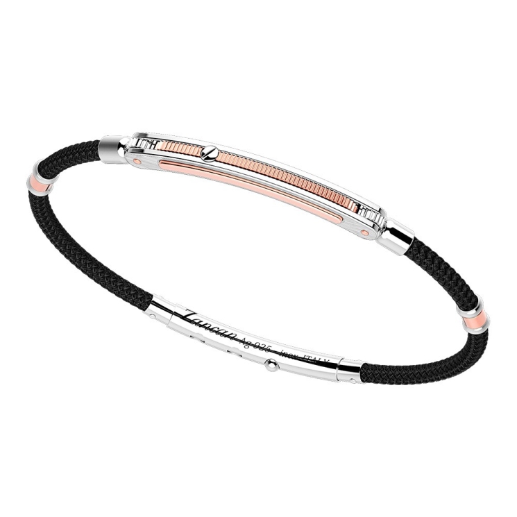 Bracciale Zancan in argento con inserti in oro 18k e kevlar.