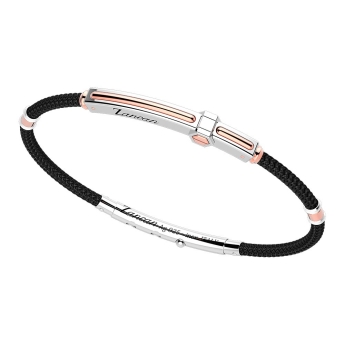 Zancan silver bracelet with 18K gold inserts and kevlar.