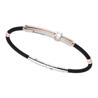Bracciale Zancan in argento con inserti in oro 18k e kevlar.