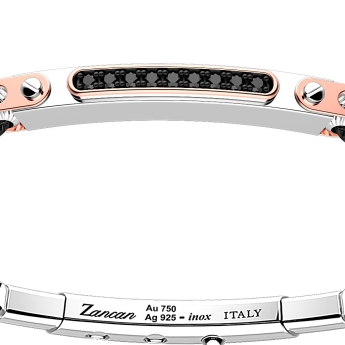 Zancan-Armband aus Silber mit Einsätzen aus 18-karätigem Gold, Edelsteinen und Kevlar. 2