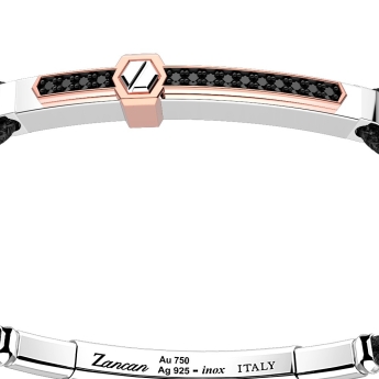Zancan-Armband aus Silber mit Einsätzen aus 18-karätigem Gold, Edelsteinen und Kevlar. 2