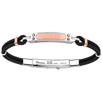 Zancan silver bracelet with 18K gold inserts and kevlar.