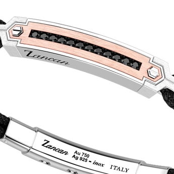 Zancan-Armband aus Silber mit Einsätzen aus 18-karätigem Gold, Edelsteinen und Kevlar. 2