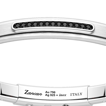 Bracciale Zancan in argento con inserti in oro 18k, pietre e silicone. 2