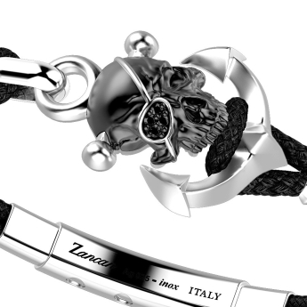 Zancan kevlar bracelet with silver skull. 2