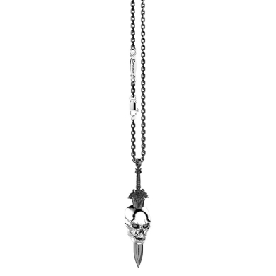 Zancan-Kette aus Silber mit Totenkopf.