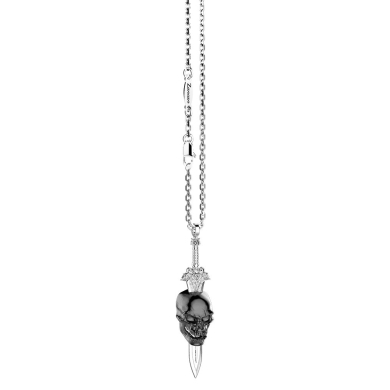 Zancan silver necklace with skull.