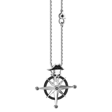 Zancan silver necklace with pirate skull pendant.