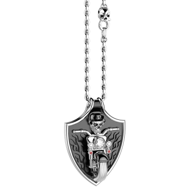 Zancan silver biker necklace.
