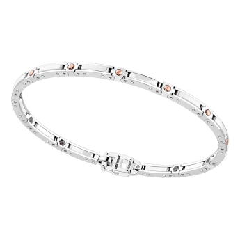 Bracciale in argento con maglie in ceramica e viti in oro.