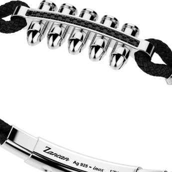 silver bracelet, black spinels and black kevlar 2