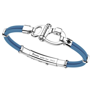 Bracciale Zancan in kevlare con gancio nautico in argento.