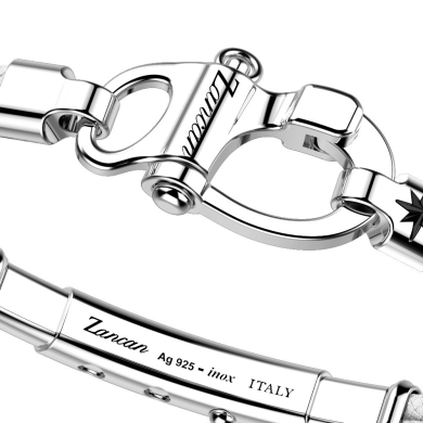Bracciale Zancan in kevlare con gancio nautico in argento.