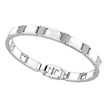 Bracciale in argento e ceramica con raccordi.